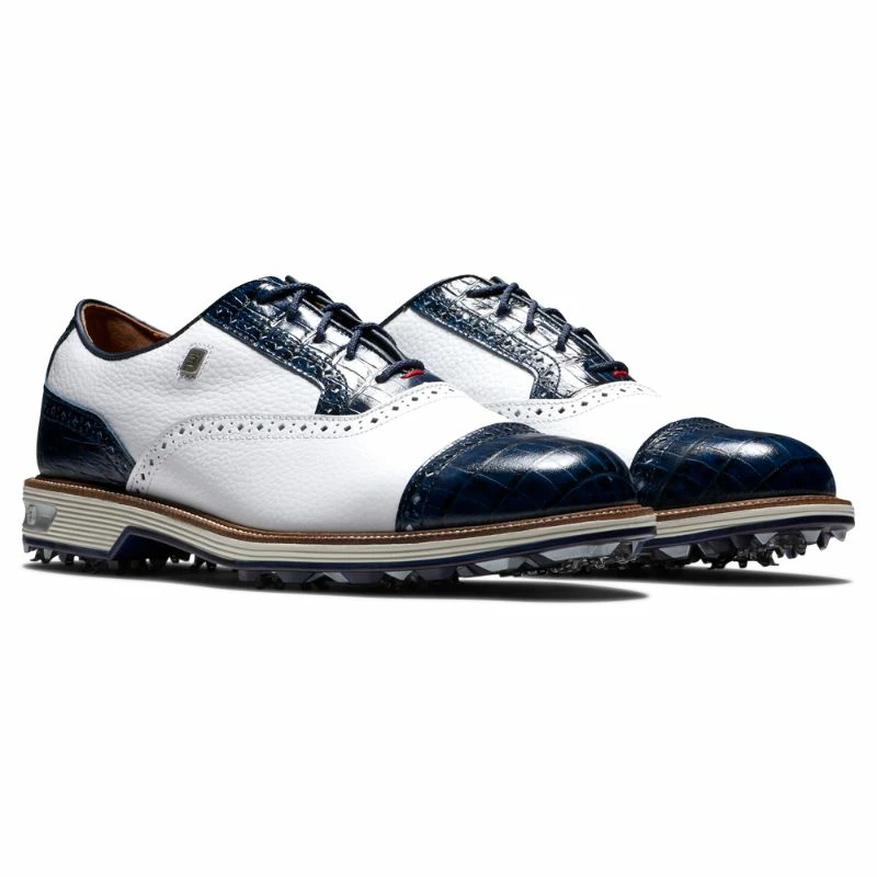 FootJoy Premiere Series Tarlow Golf Shoes - #53904 White / Navy - Image 7