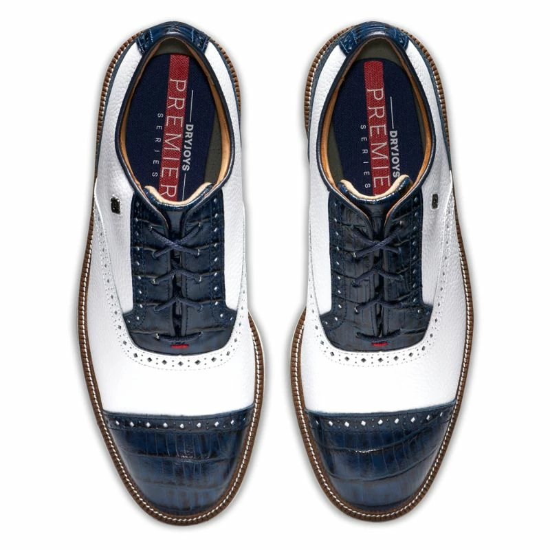 FootJoy Premiere Series Tarlow Golf Shoes - #53904 White / Navy - Image 4
