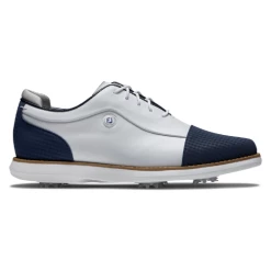 FootJoy Traditions Shield Tip Women's Golf Shoes - White/Navy