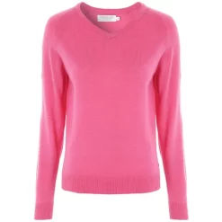 ProQuip AMY Ladies Merino V Neck Sweater - Rose